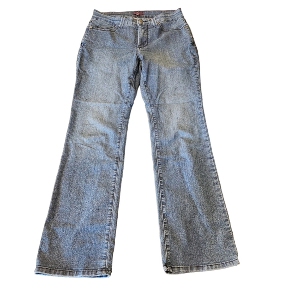 NYDJ Not Your Daughter’s Jeans mini boot  blue midrise straight leg denim Jeans - Picture 1 of 12